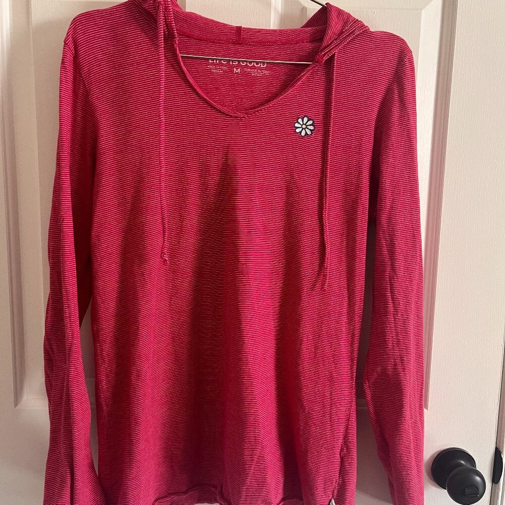Life is Good Daisy Hooded Shirt